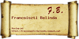 Francsiszti Belinda névjegykártya